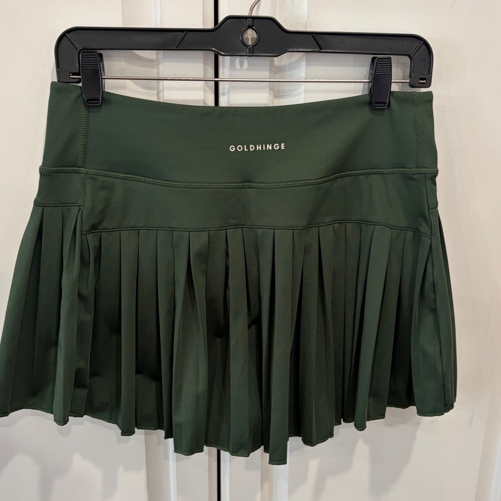 Gold Hinge Womens Pleated Tennis Skort Hunter Green large pickleball preppy - Picture 2 of 8